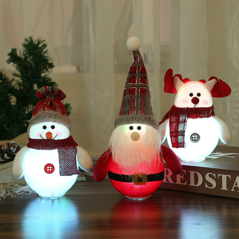 Christmas Decorations LED Santa Claus Snowman Ornaments