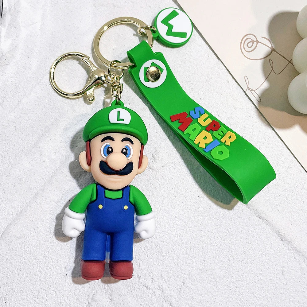 Game Super Mario Bros Keychain Anime Figure Car Decoration Backpack Pendant Accessories Kids Toy Christmas Birthday Gifts