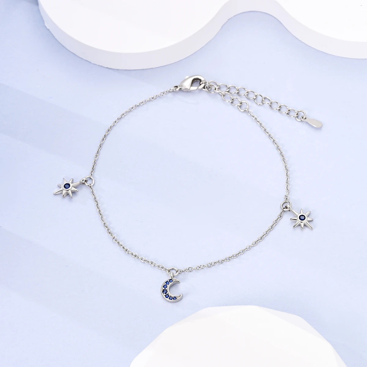 Silver Plated Stars Heart Shape Butterflies Clover Clasp Bracelet for Women Fit Original Charms Beads DIY Making Gift