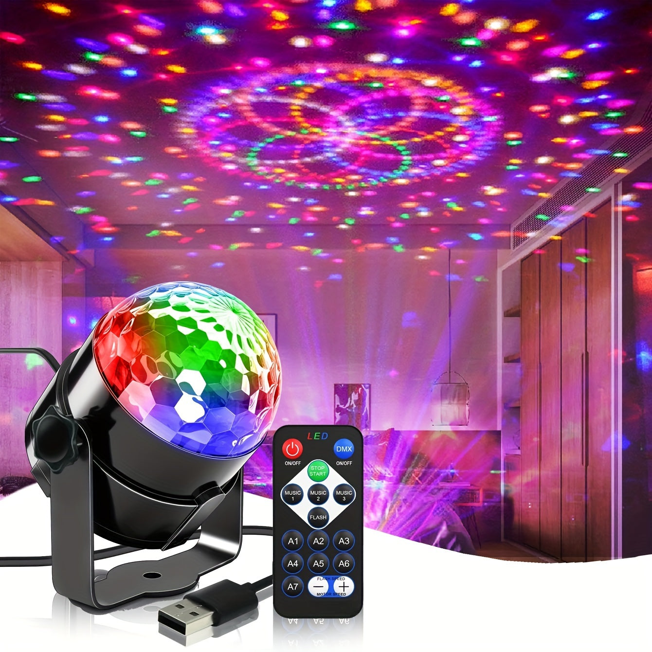 VoiceControlled RGB Disco Ball with Remote  PartyReady