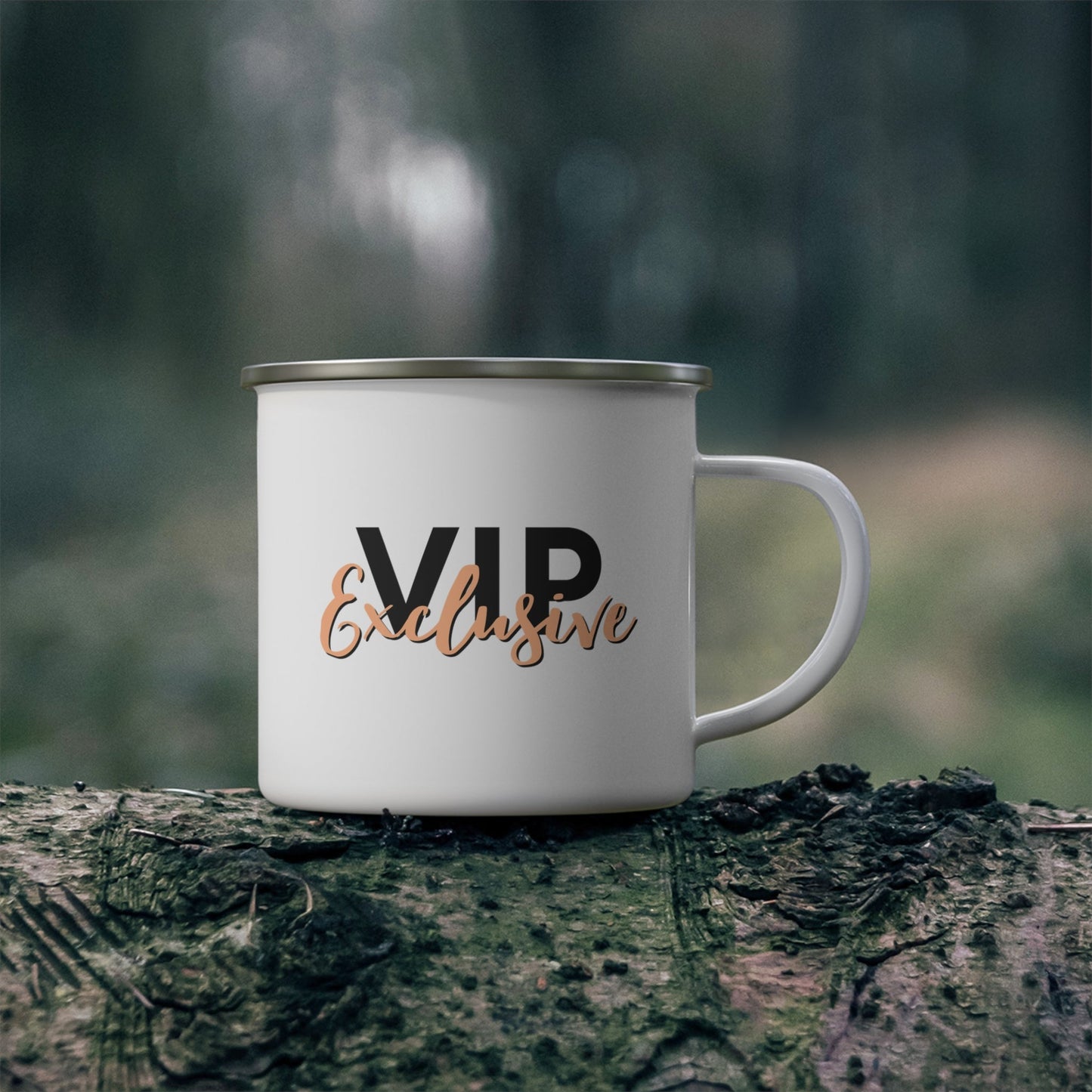 Enamel Camping Mug Vip Exclusive Black and Beige - Affirmation