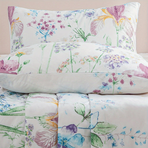 4Piece Floral Bedding Ensemble  Sheets  Pillowcases