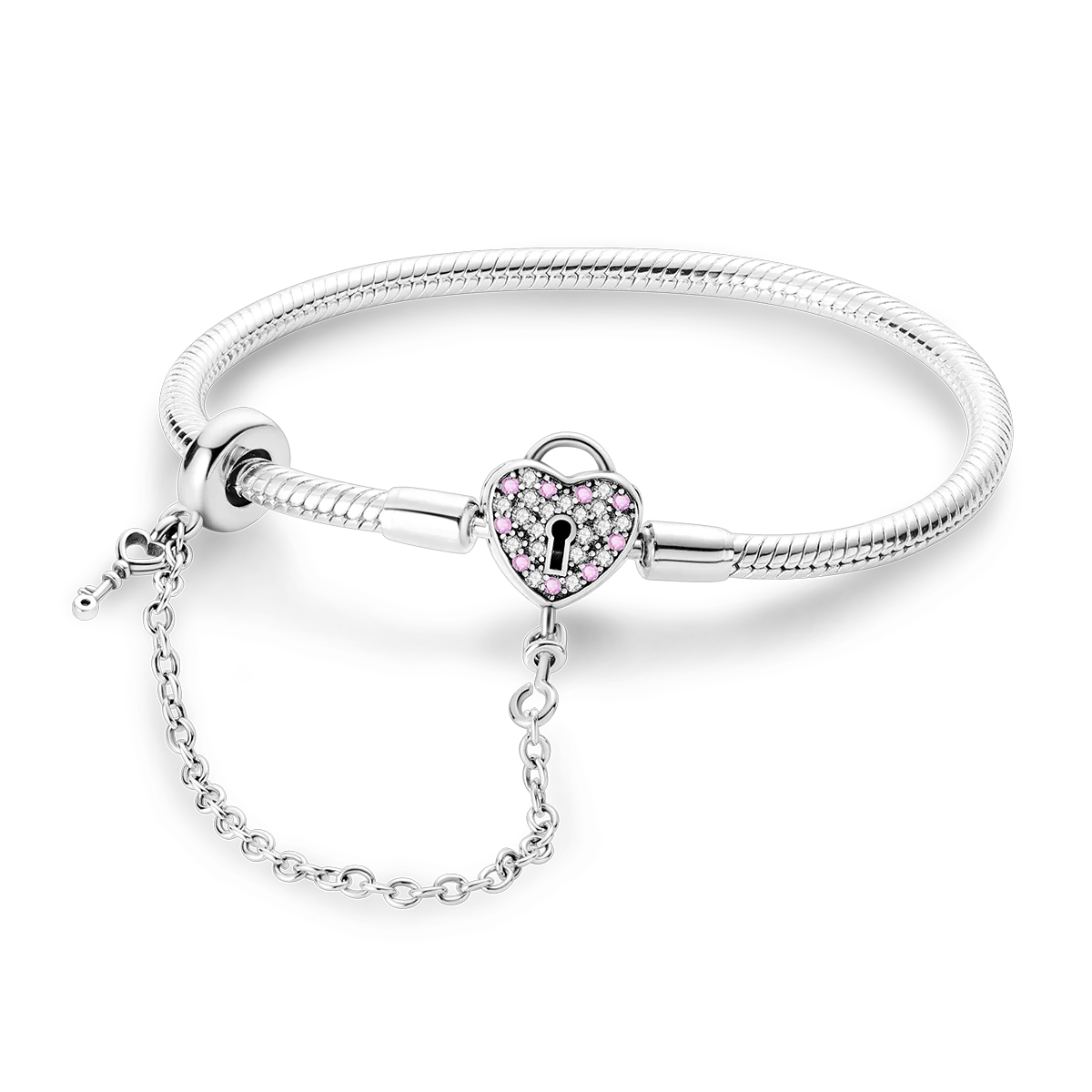 Silver Plated Stars Heart Shape Butterflies Clover Clasp Bracelet for Women Fit Original Charms Beads DIY Making Gift