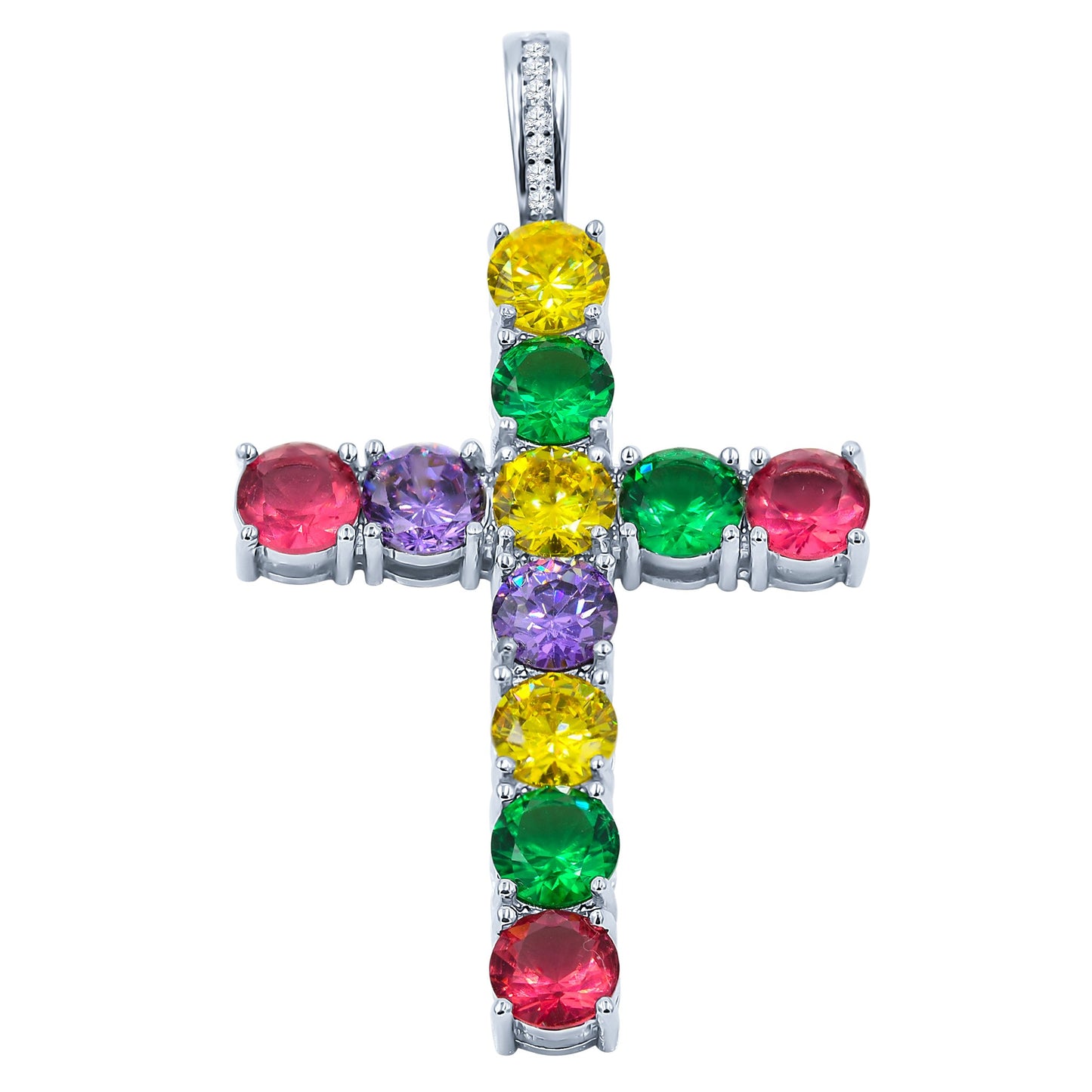 Rainbow Brass Pendant with CZ Stone  | 9126769