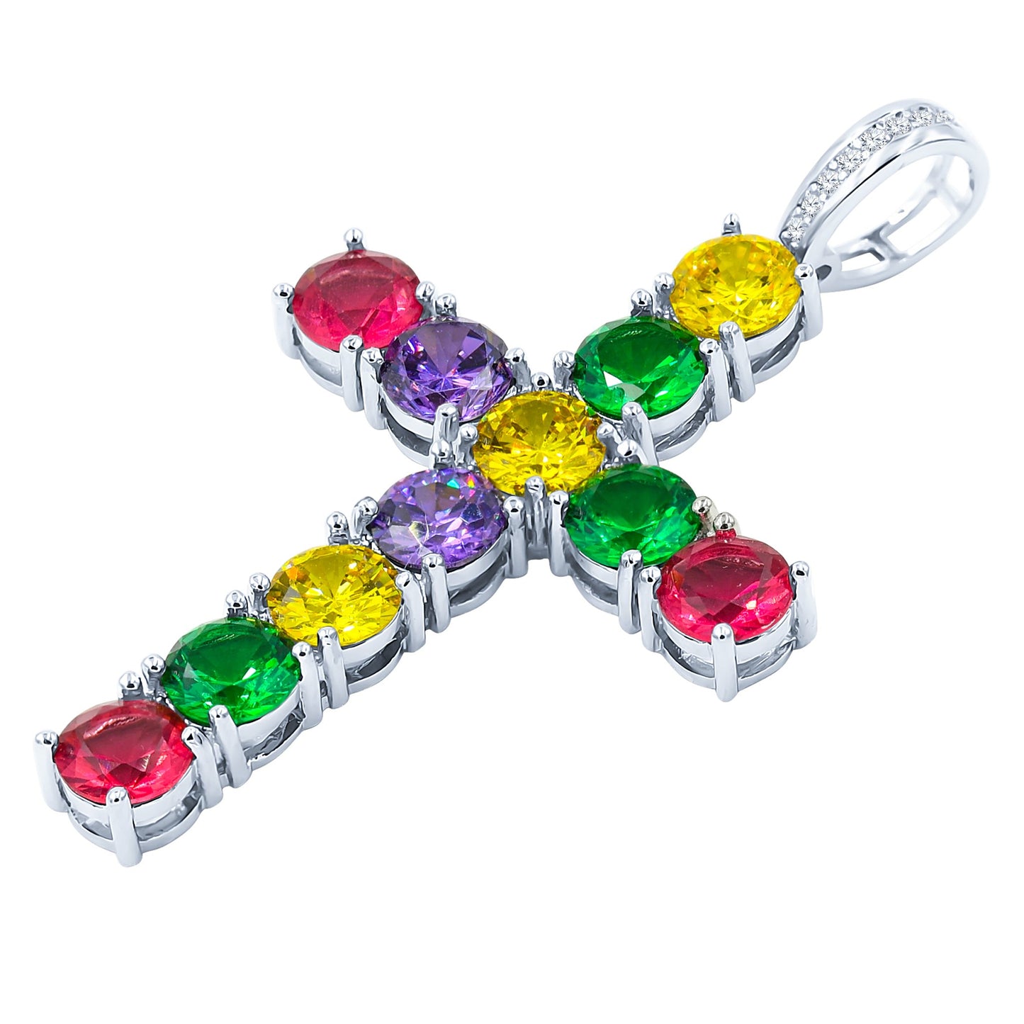 Rainbow Brass Pendant with CZ Stone  | 9126769