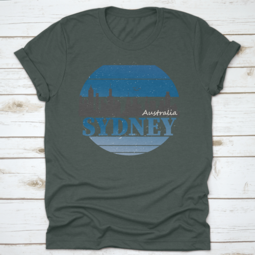 Sydney City Travel Destination Vector Shirt Logo On A White Background