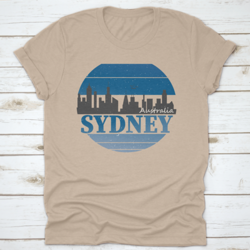 Sydney City Travel Destination Vector Shirt Logo On A White Background