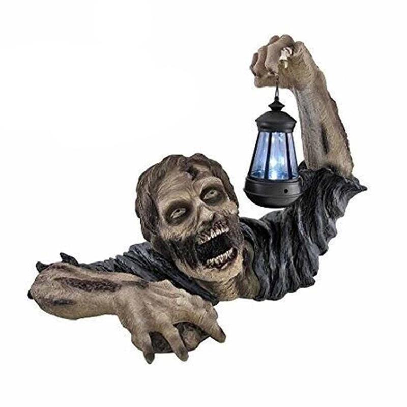 Garden Horror Decoration Zombie Lantern Statues