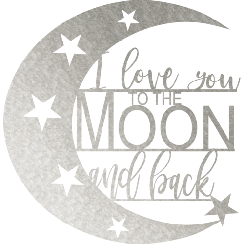 I Love You To The Moon And Back - Metal Wall Art