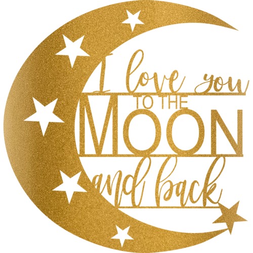 I Love You To The Moon And Back - Metal Wall Art