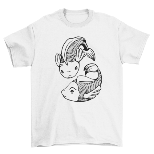 Black and white pisces t-shirt