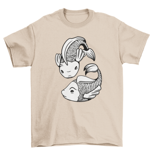 Black and white pisces t-shirt