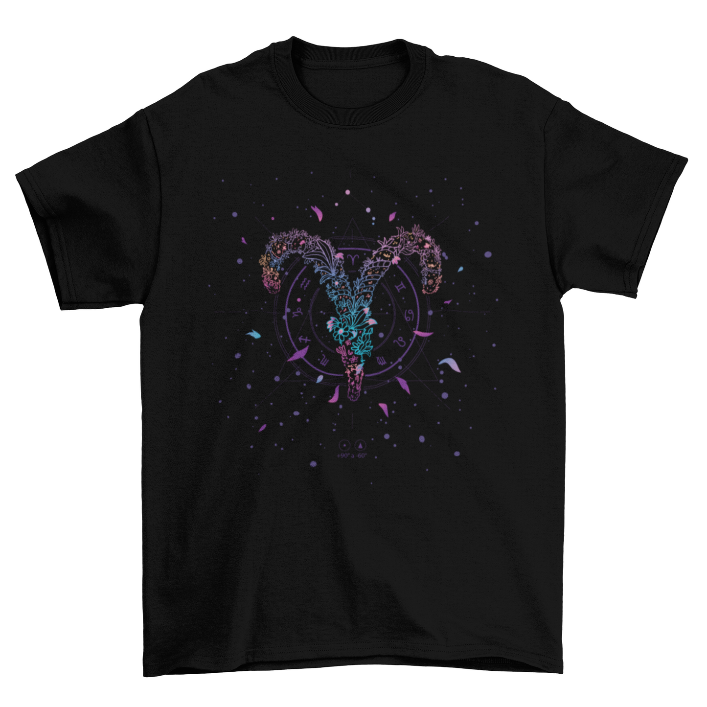 Aries floral zodiac sign t-shirt