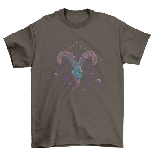 Aries floral zodiac sign t-shirt