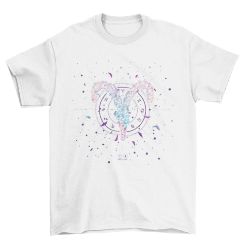 Aries floral zodiac sign t-shirt