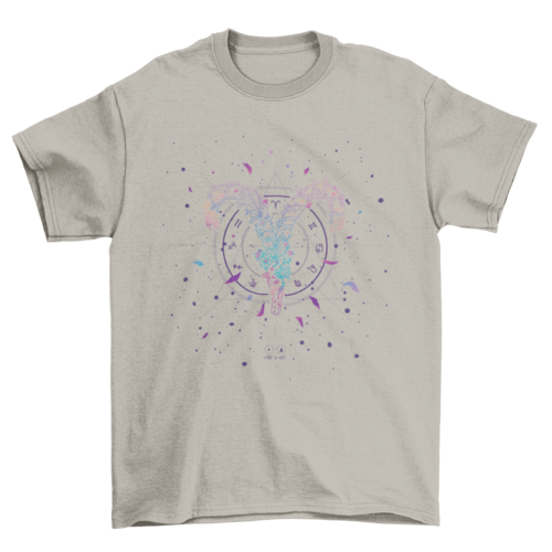 Aries floral zodiac sign t-shirt