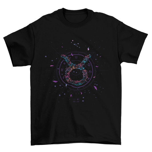 Taurus floral zodiac sign t-shirt