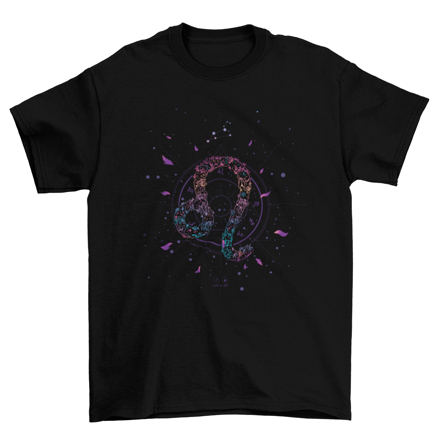 Leo floral zodiac sign t-shirt