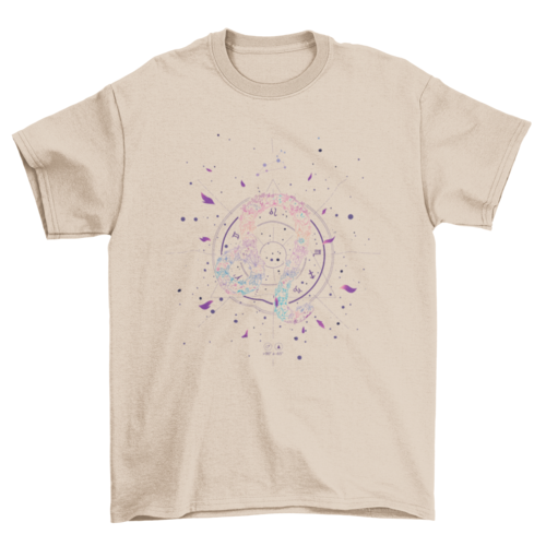 Leo floral zodiac sign t-shirt