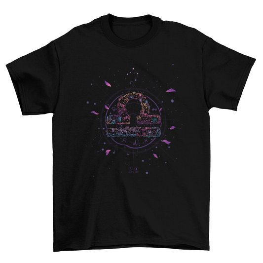 Libra floral zodiac sign t-shirt