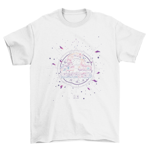 Libra floral zodiac sign t-shirt