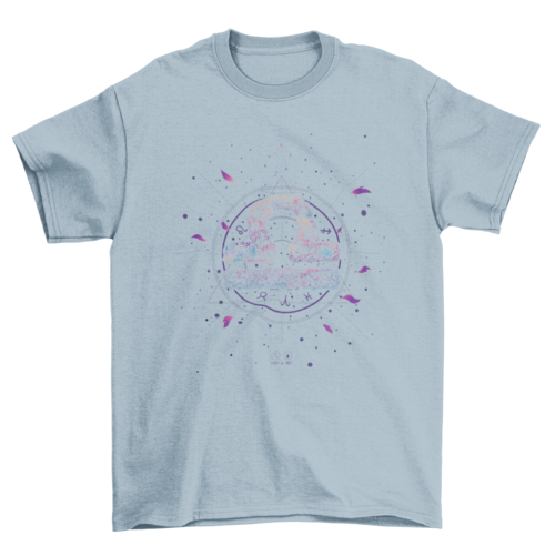 Libra floral zodiac sign t-shirt