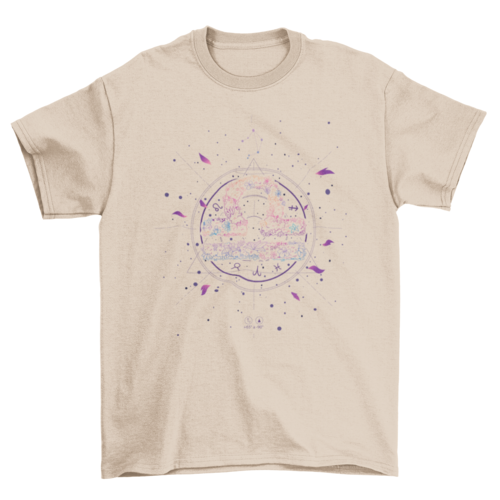 Libra floral zodiac sign t-shirt