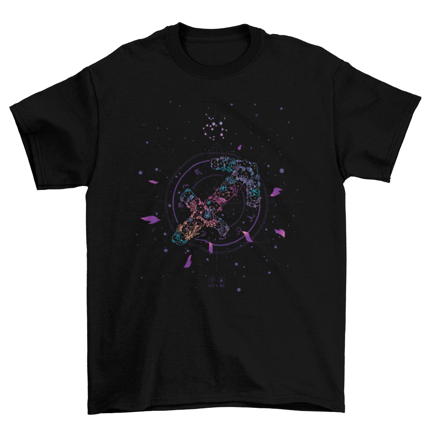 Sagittarius floral zodiac sign t-shirt