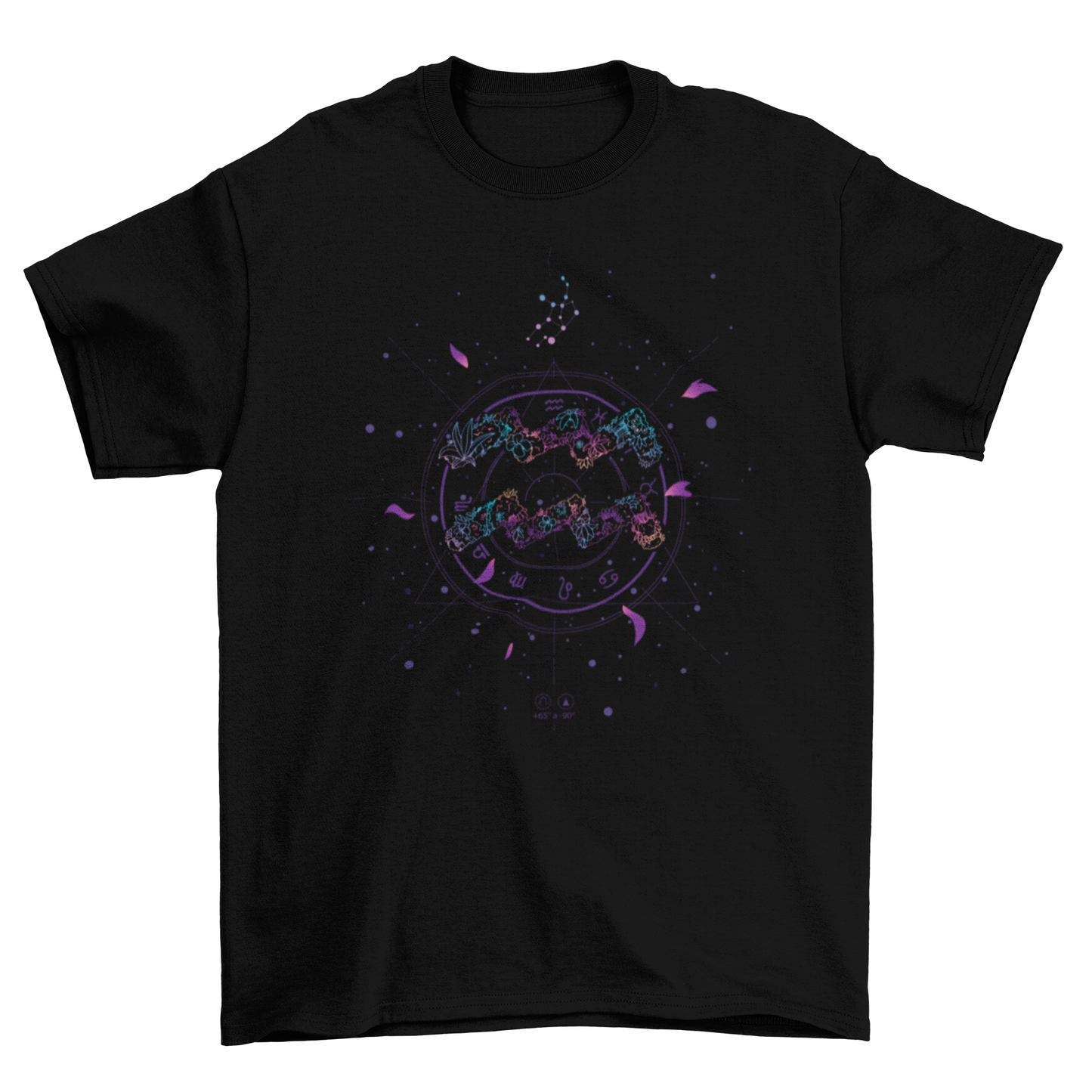 Aquarius floral zodiac sign t-shirt