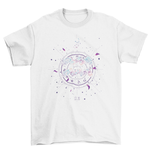 Aquarius floral zodiac sign t-shirt