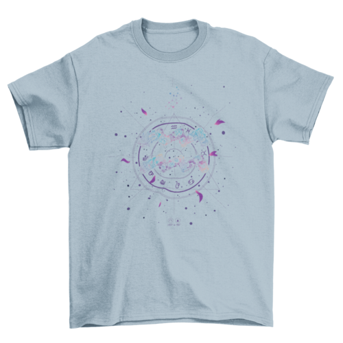 Aquarius floral zodiac sign t-shirt