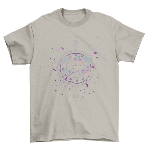 Aquarius floral zodiac sign t-shirt