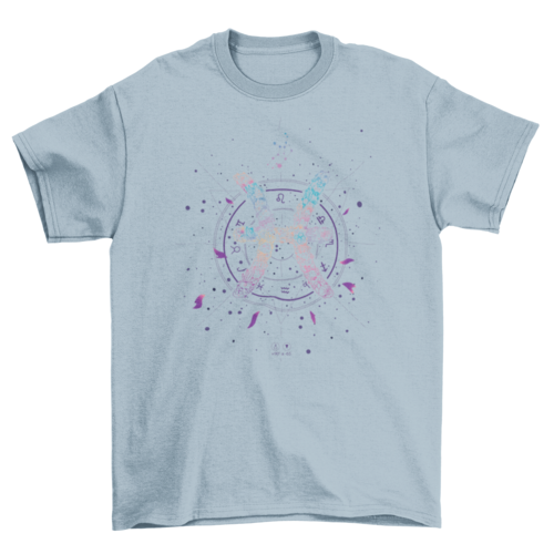 Pisces floral zodiac sign t-shirt design