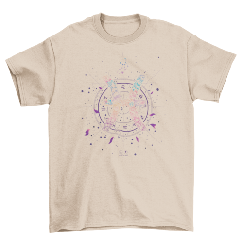 Pisces floral zodiac sign t-shirt design