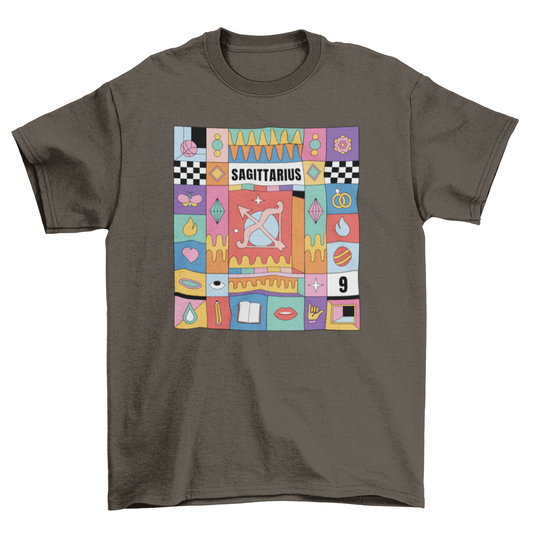 Sagittarius colorful zodiac sign t-shirt design