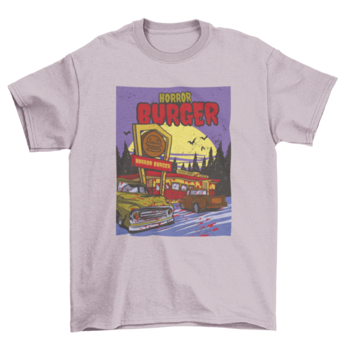 Cool Horror Car diner Covered Blood restaurant quote "Horror burger"