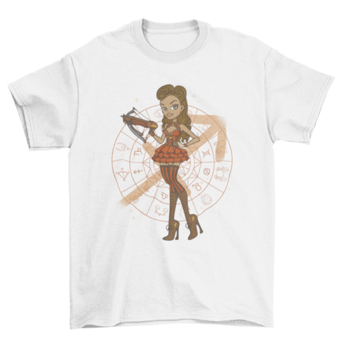 Sagittarius zodiac girl steampunk t-shirt