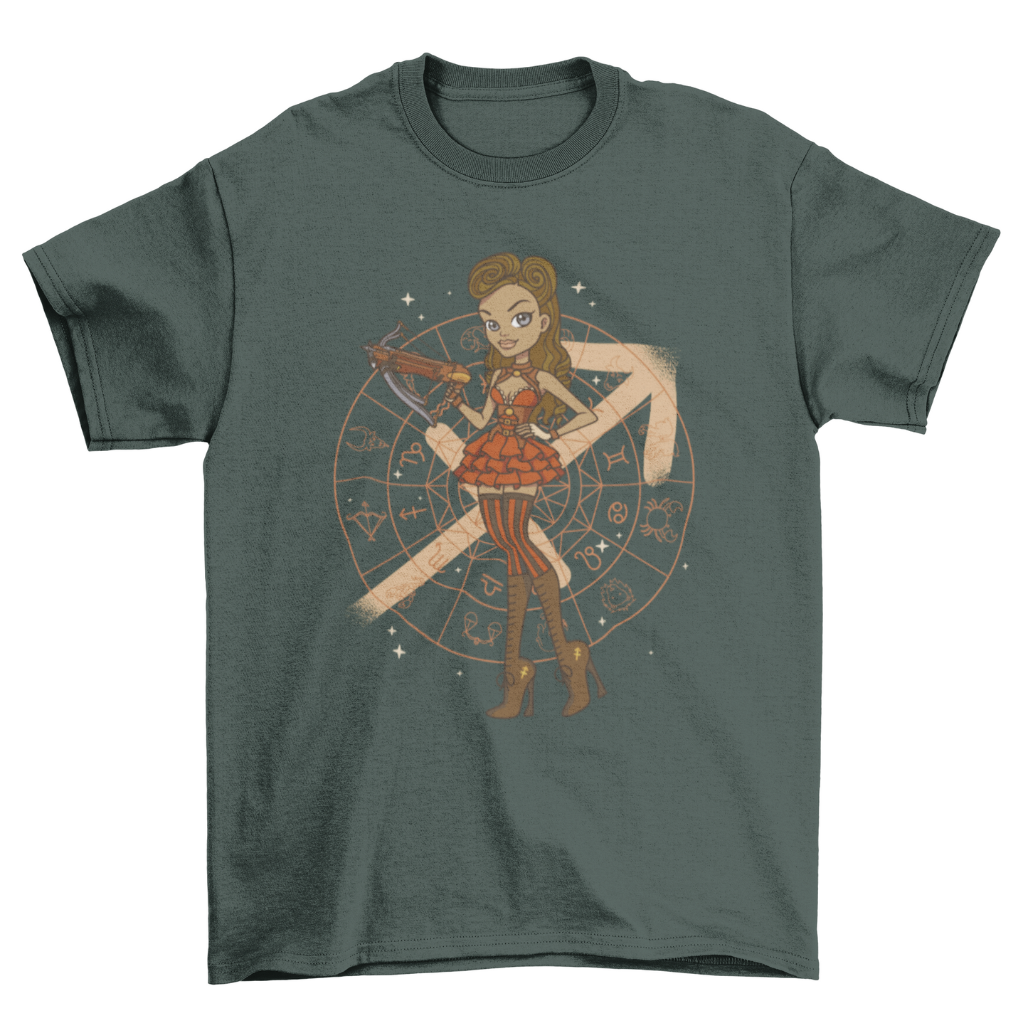 Sagittarius zodiac girl steampunk t-shirt