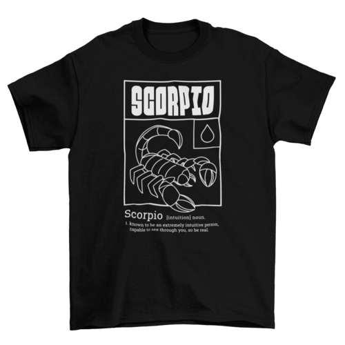 Scorpio description t-shirt