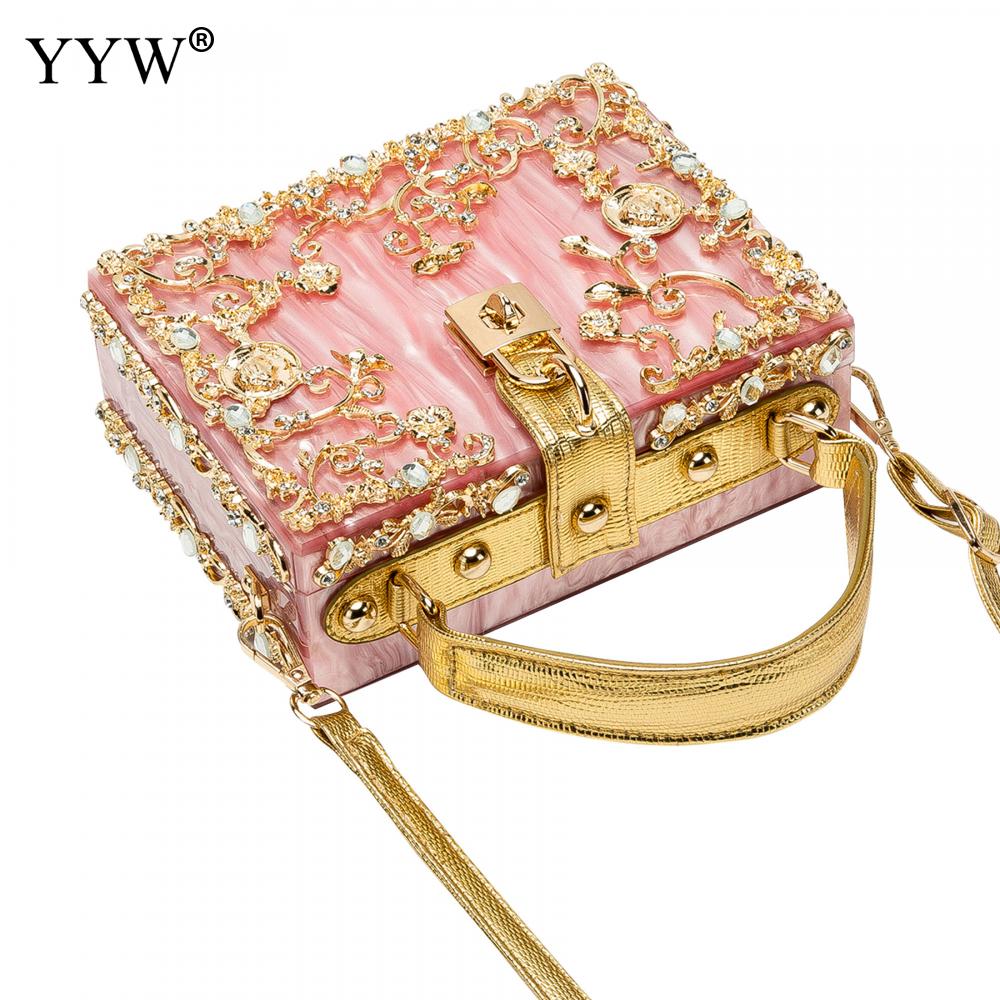 Acrylic Handbags Women 2022 Fashion Flower Shoulder Bags Evening Party