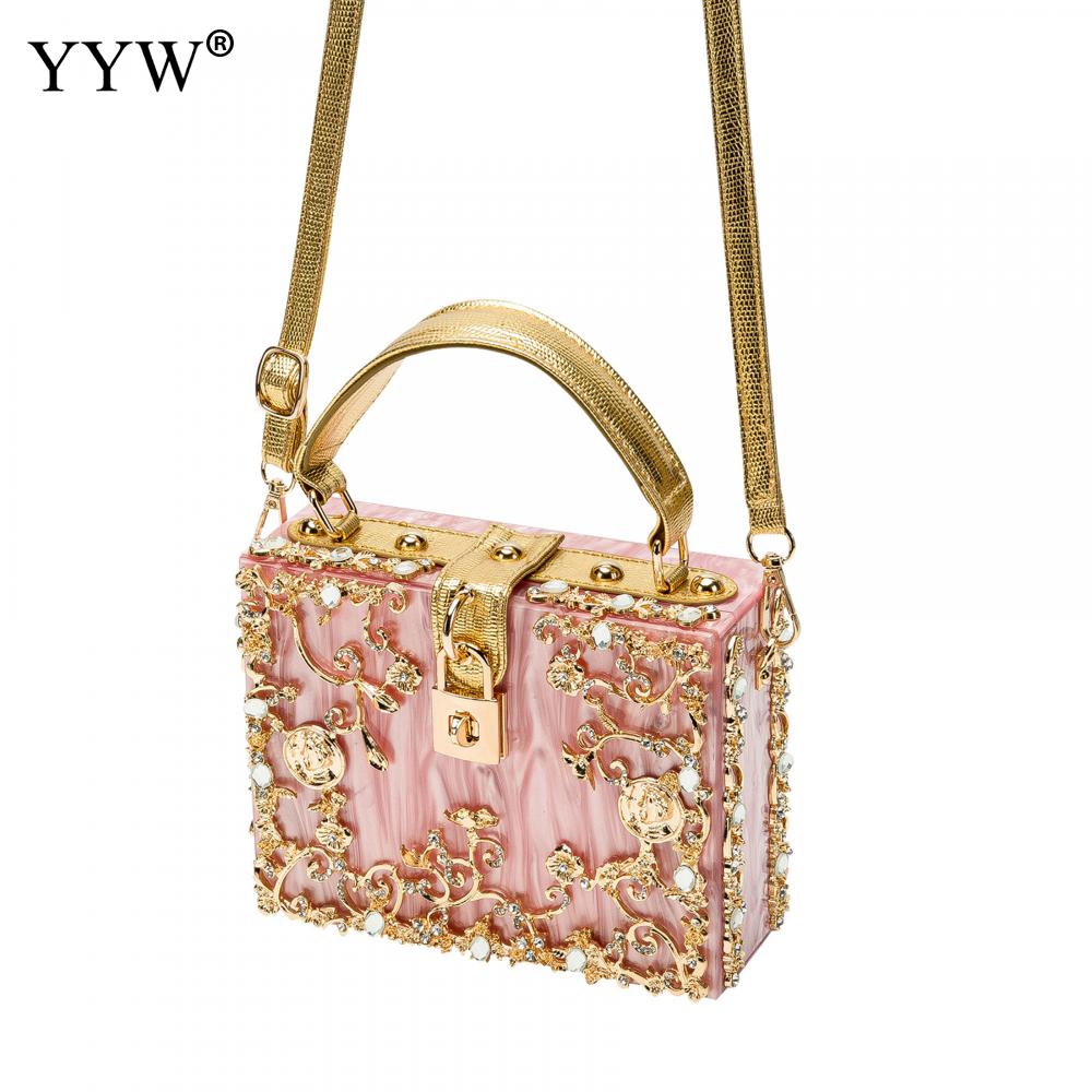 Acrylic Handbags Women 2022 Fashion Flower Shoulder Bags Evening Party