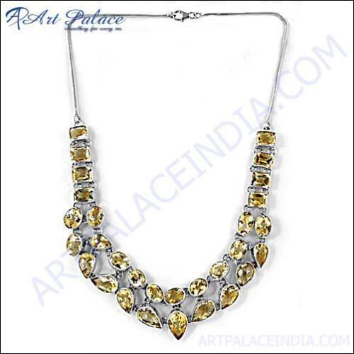 Stunning Citrine Silver Necklace - Elegant Jewelry for Every Occasion