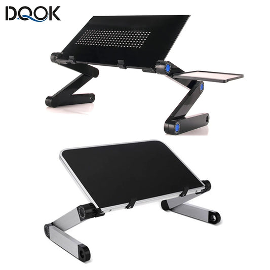 Adjustable Laptop Desk Stand Portable Aluminum Ergonomic Lapdesk For TV Bed Sofa PC Notebook Table Desk Stand With Mouse Pad