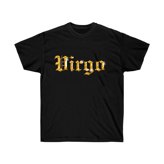 Golden Virgo Horoscope Black T-Shirt