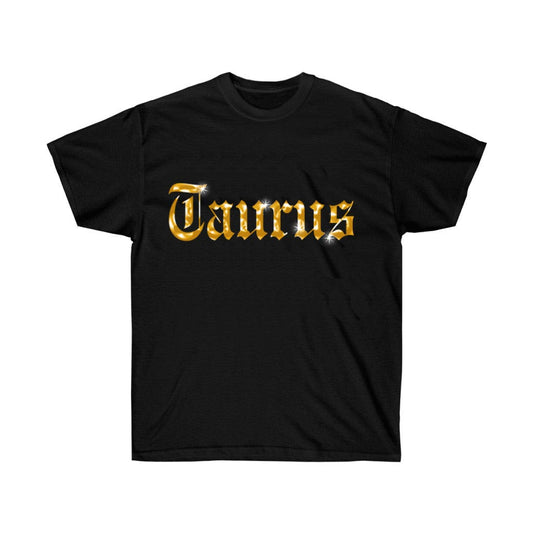 Golden Taurus Horoscope Black T-Shirt