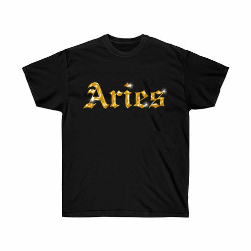 Golden Aries Horoscope Black T-Shirt