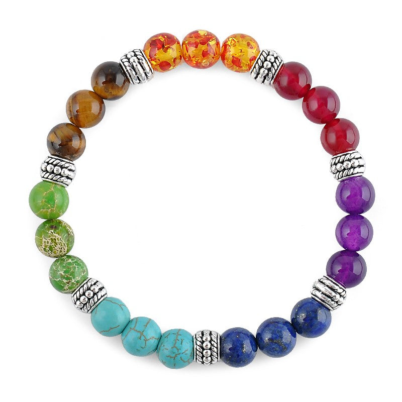 7 Chakra Colors Mixed Healing crystals bracelet