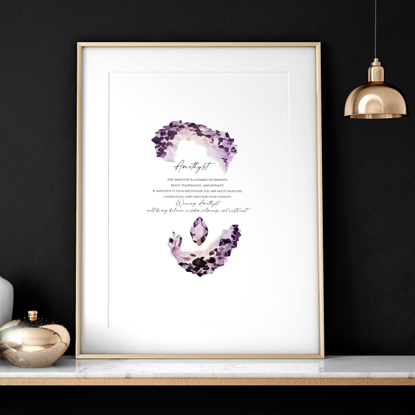 February Birthstone Amethyst | wall art print