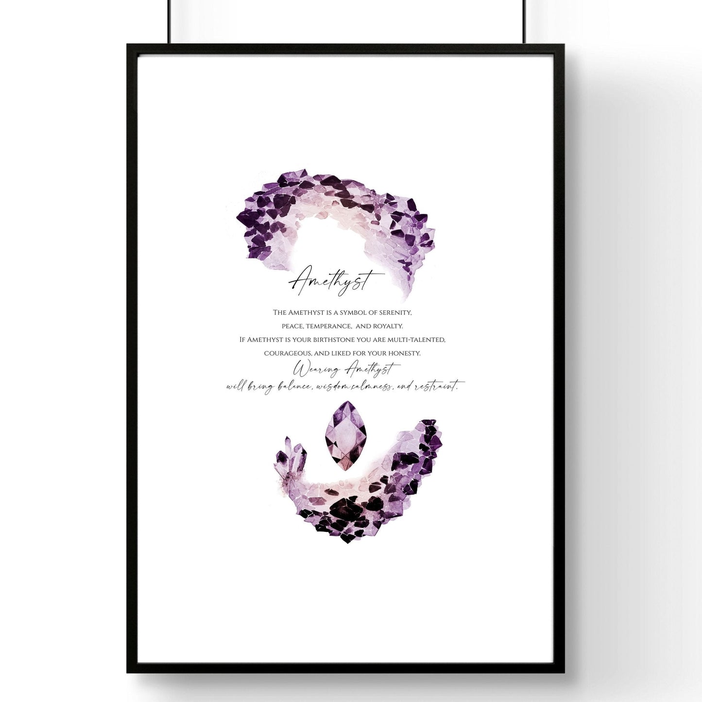 February Birthstone Amethyst | wall art print