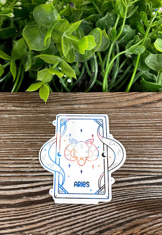 Aries Zodiac Tarot Card Stickers